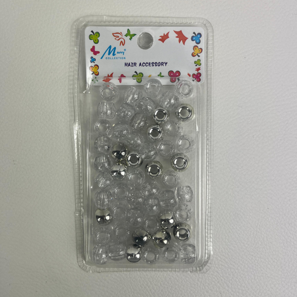 Murrays Collection Haar Accessoires - Klare und Silberne Perlen