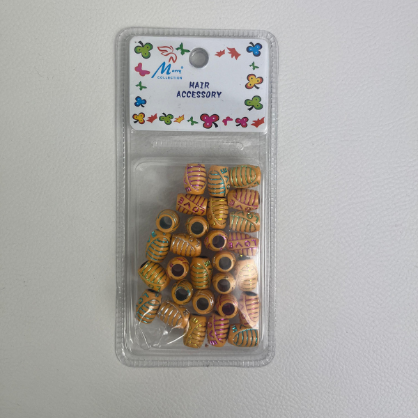 Murrays Collection Haar Accessoires - Goldene Perlen mit Schriftzug