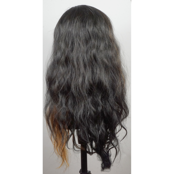 Langhaar-Perücke "Wave" - Schwarz mit Highlights