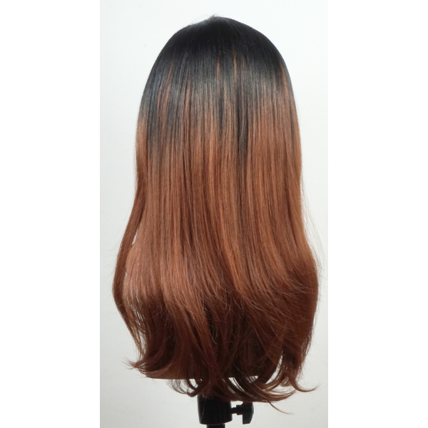Perruque cheveux longs "Ombre Wave" - noir à brun