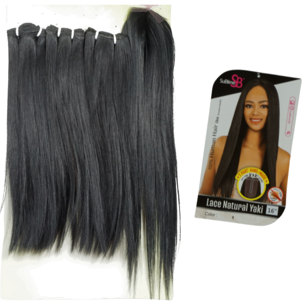 Sleek & Silky" Lace Natural Yaki Haarverlängerung