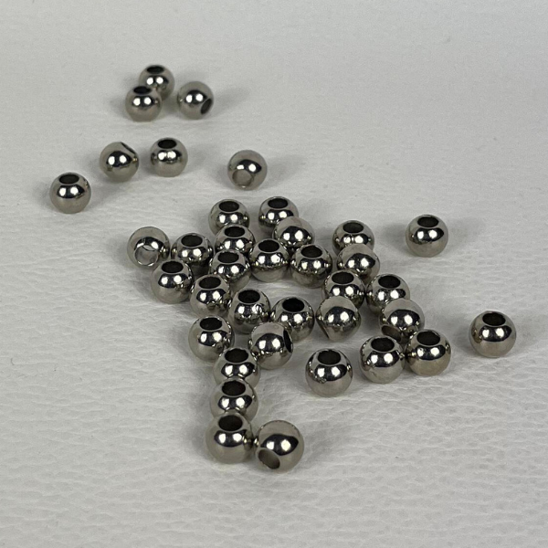 Shiny silver hair metal beads