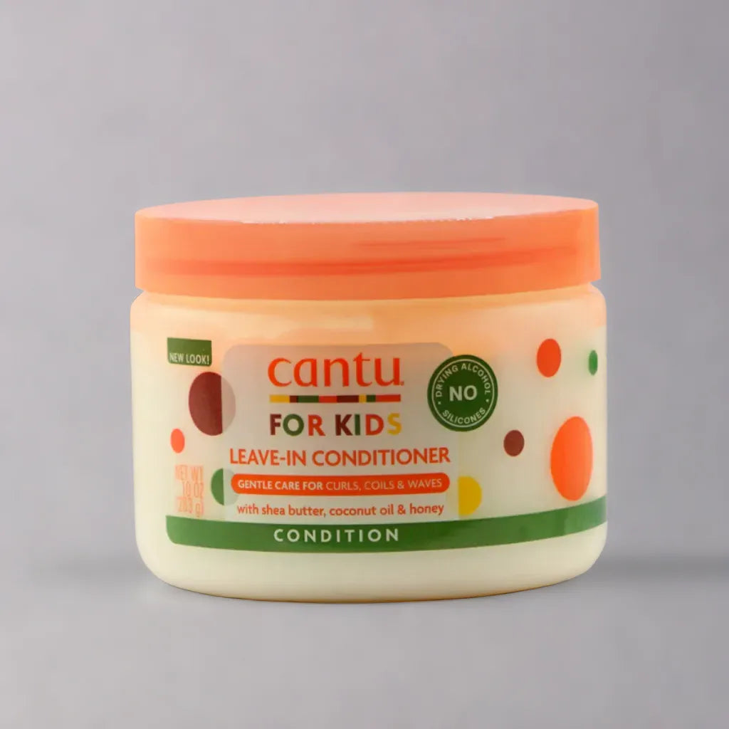 Cantu for Kids - Après-shampooing sans rinçage pour un soin doux des boucles, des boucles et des ondulations avec du beurre de karité, de l'huile de coco et du miel