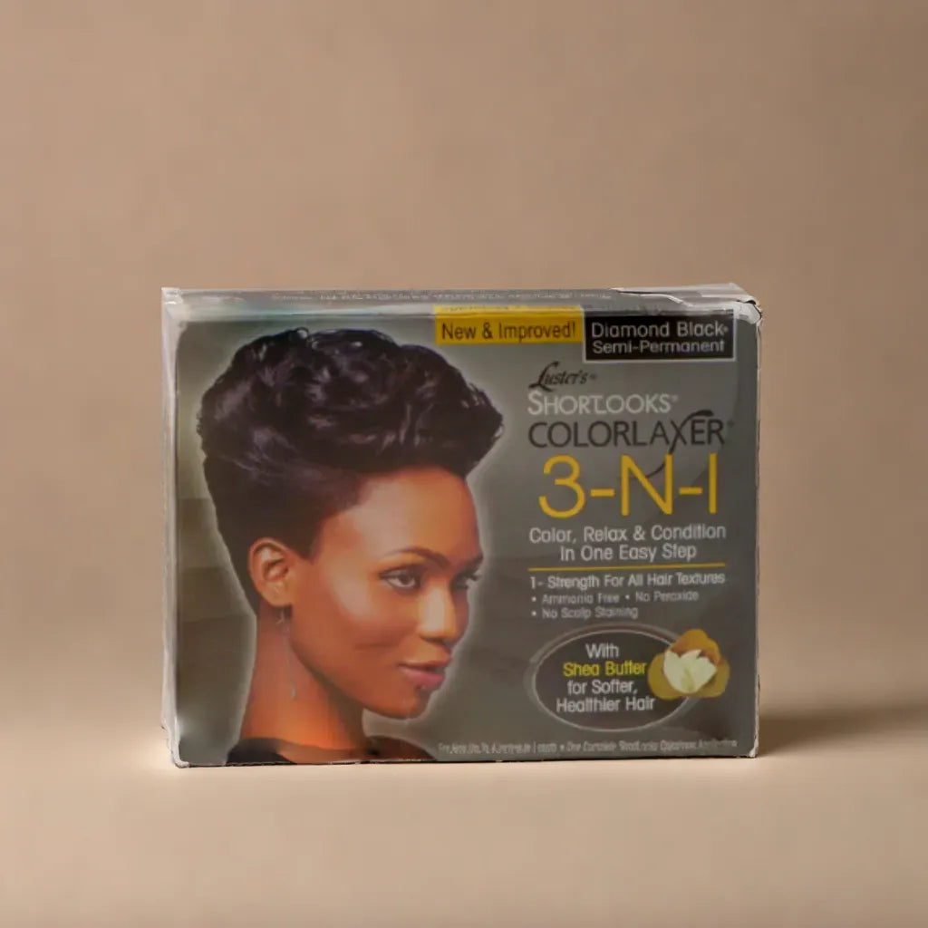 Luster's ShortLooks Hair Relax-Kit 3-N-1 Diamond Black – Coloring, Relaxing & Care