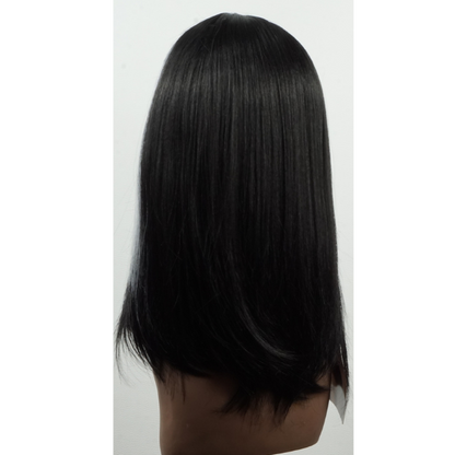 Boss Lace Wig - Chunky - Perruque en dentelle profonde de 4 pouces en noir avec reflets blancs