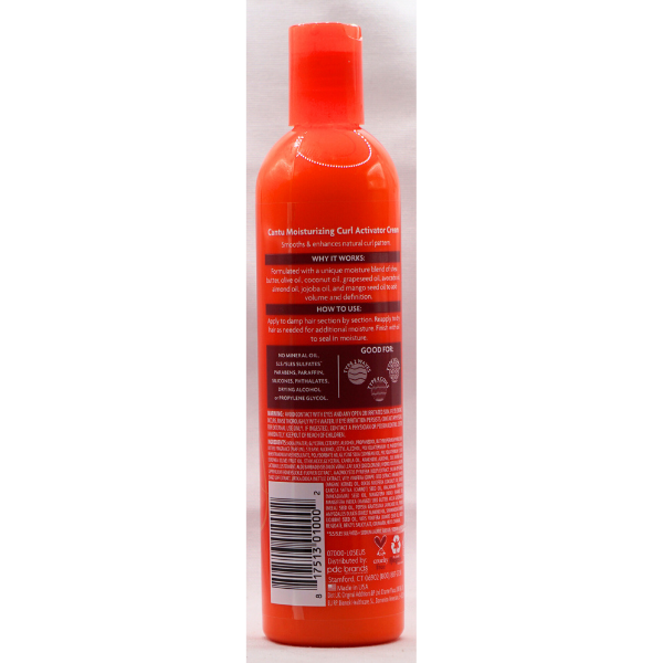 Cantu Crème activatrice de boucles hydratante au beurre de karité pour boucles, spirales et vagues naturelles