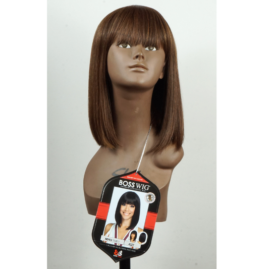 Boss Wig - Perruque carrée droite avec frange, couleur: marron/noir