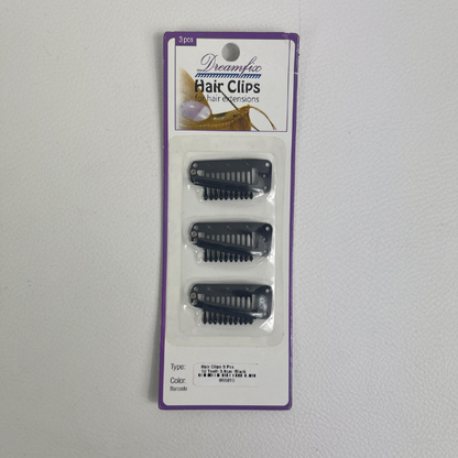 Dreamfix Hair Clips for Extensions - Black, 3 Pieces