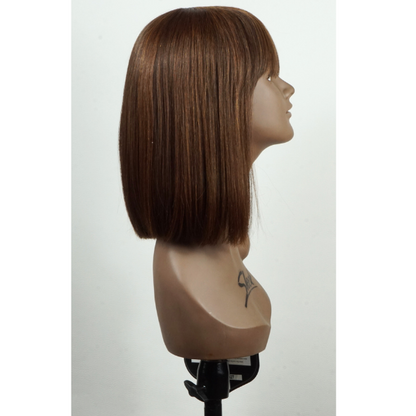 Boss Wig - Perruque carrée droite avec frange, couleur: marron/noir