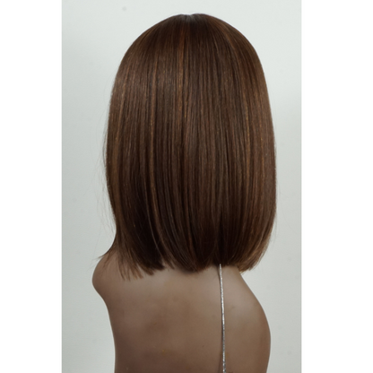 Boss Wig - Perruque carrée droite avec frange, couleur: marron/noir