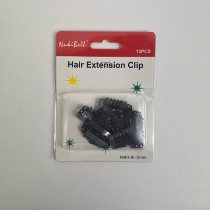 Pinces pour extensions de cheveux – Noir, paquet de 12