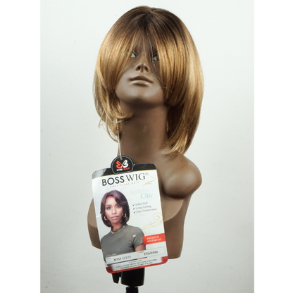 Perruque Boss - Style bob chic de longueur moyenne, couleur M655 Or.