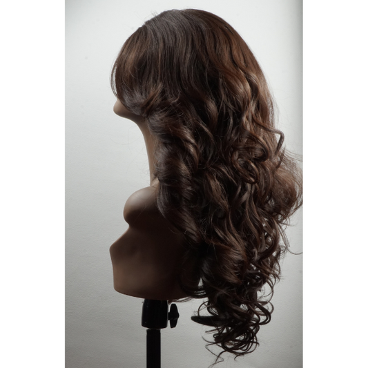 Perruque bouclée pour un look glamour - Couleur 4 (Marron Foncé)