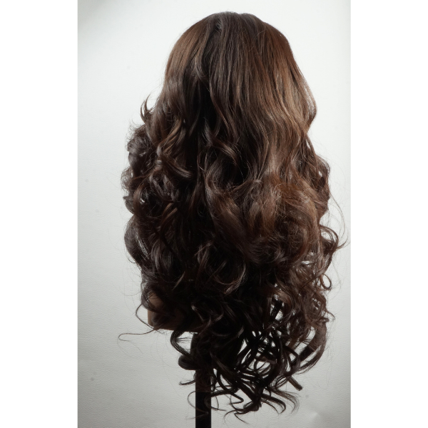 Perruque bouclée pour un look glamour - Couleur 4 (Marron Foncé)