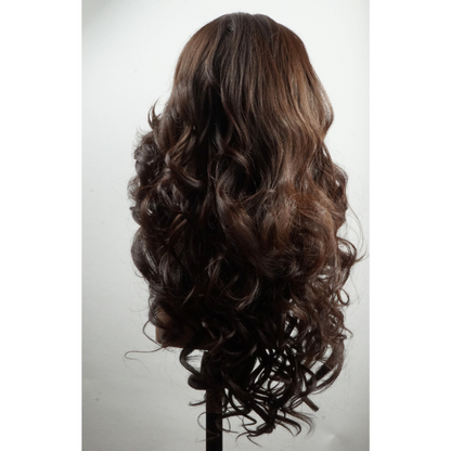 Perruque bouclée pour un look glamour - Couleur 4 (Marron Foncé)