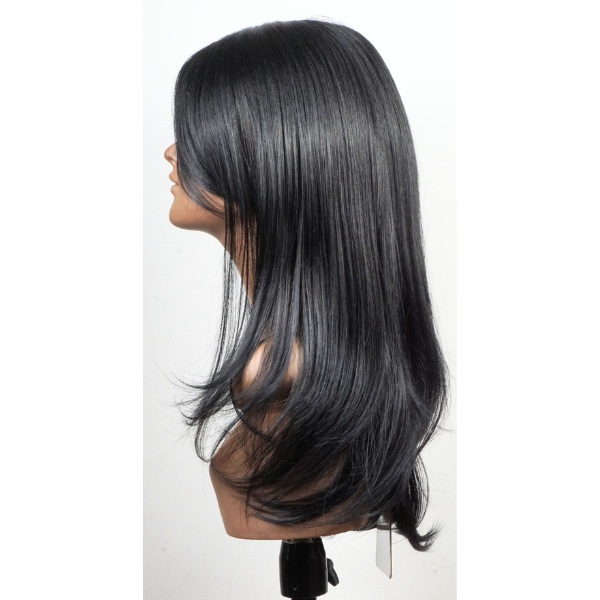 Perruque cheveux longs "Sleek Black" - coupes dégradées élégantes