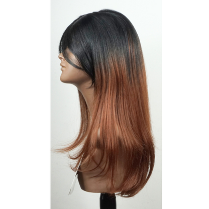 Perruque cheveux longs "Ombre Wave" - ​​noir à brun
