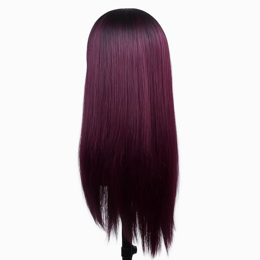 Perruque cheveux longs "Sleek Shine" - élégance violette