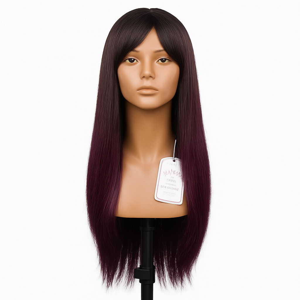 Perruque cheveux longs "Sleek Shine" - élégance violette