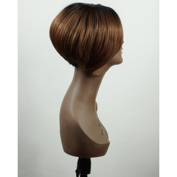 Perruque Bob Courte en Marron Ombre/Noir - Collection Prism