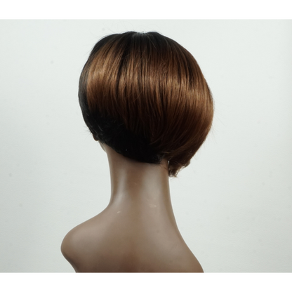 Perruque Bob Courte en Marron Ombre/Noir - Collection Prism