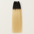 Extensions de cheveux longs ombrés en noir et blond