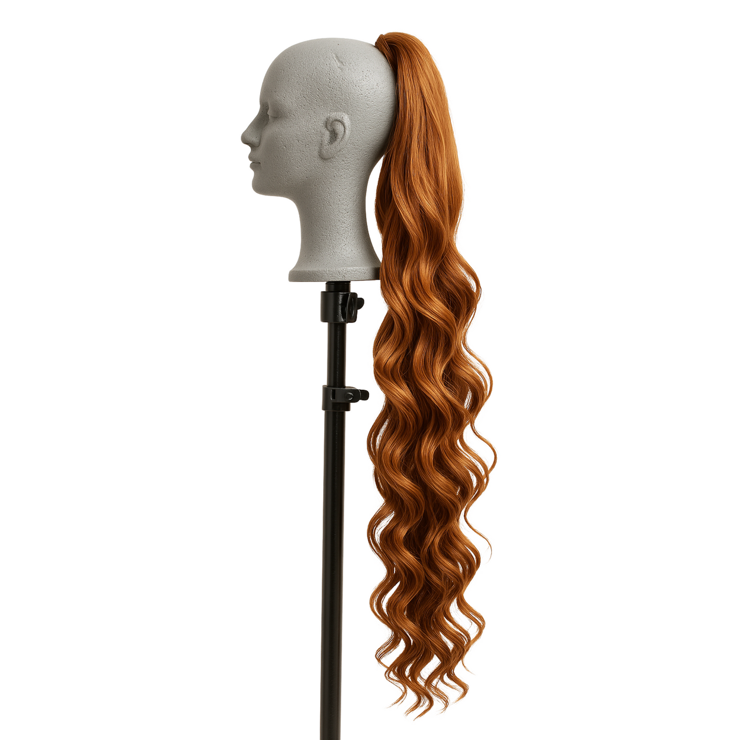 Extensions de cheveux queue de cheval longues ondulées marron châtain