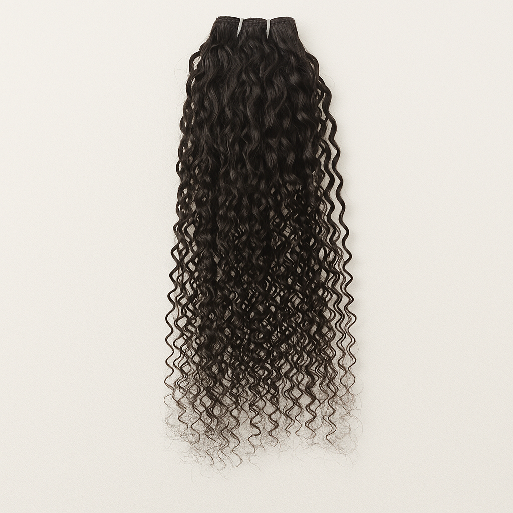 Extensions de cheveux longs bouclés à clips en noir