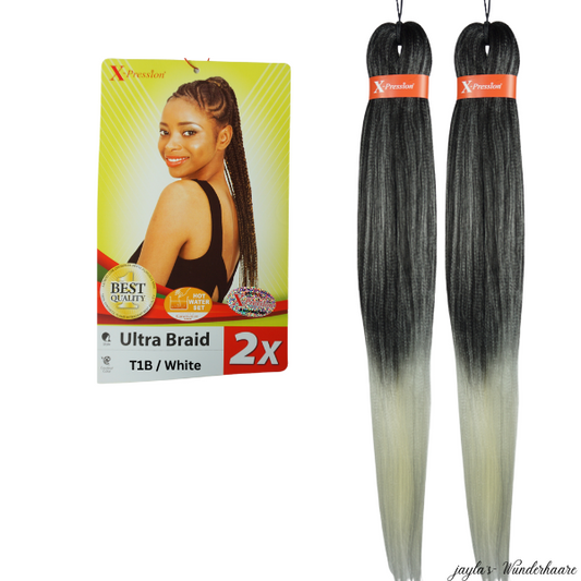 Cheveux tressés pré-étirés T1B/Blanc