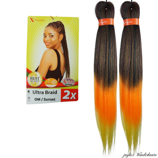 Cheveux tressés pré-étirés OM/Coucher de soleil