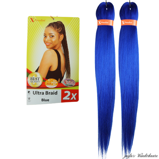 Cheveux Tressés Pré-étirés Bleu