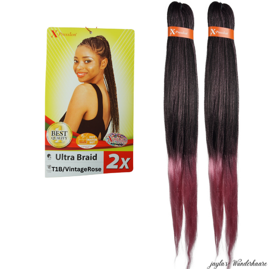 Cheveux tressés pré-étirés T1B/VintageRose
